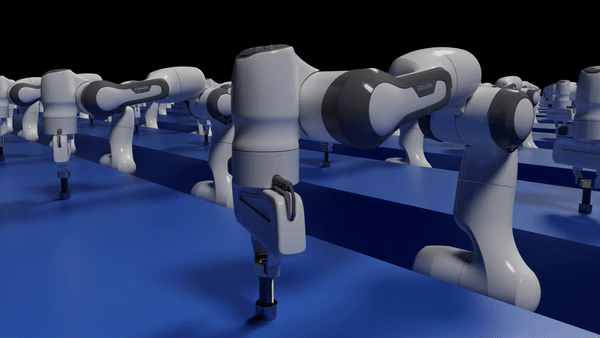 Factory-style nut-and-bolt assembly in Isaac Gym